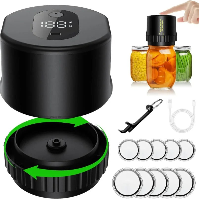 VACUPRESS™ -Cordless Electric Vacuum Sealer for Mason Jars & Fresh Food Storage