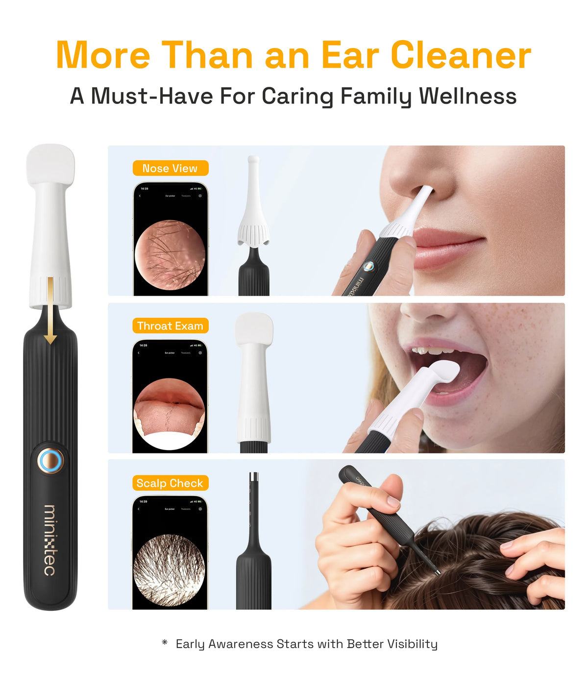 EARSCOPE™- Waterproof Visual Ear Wax Removal Kit with Camera