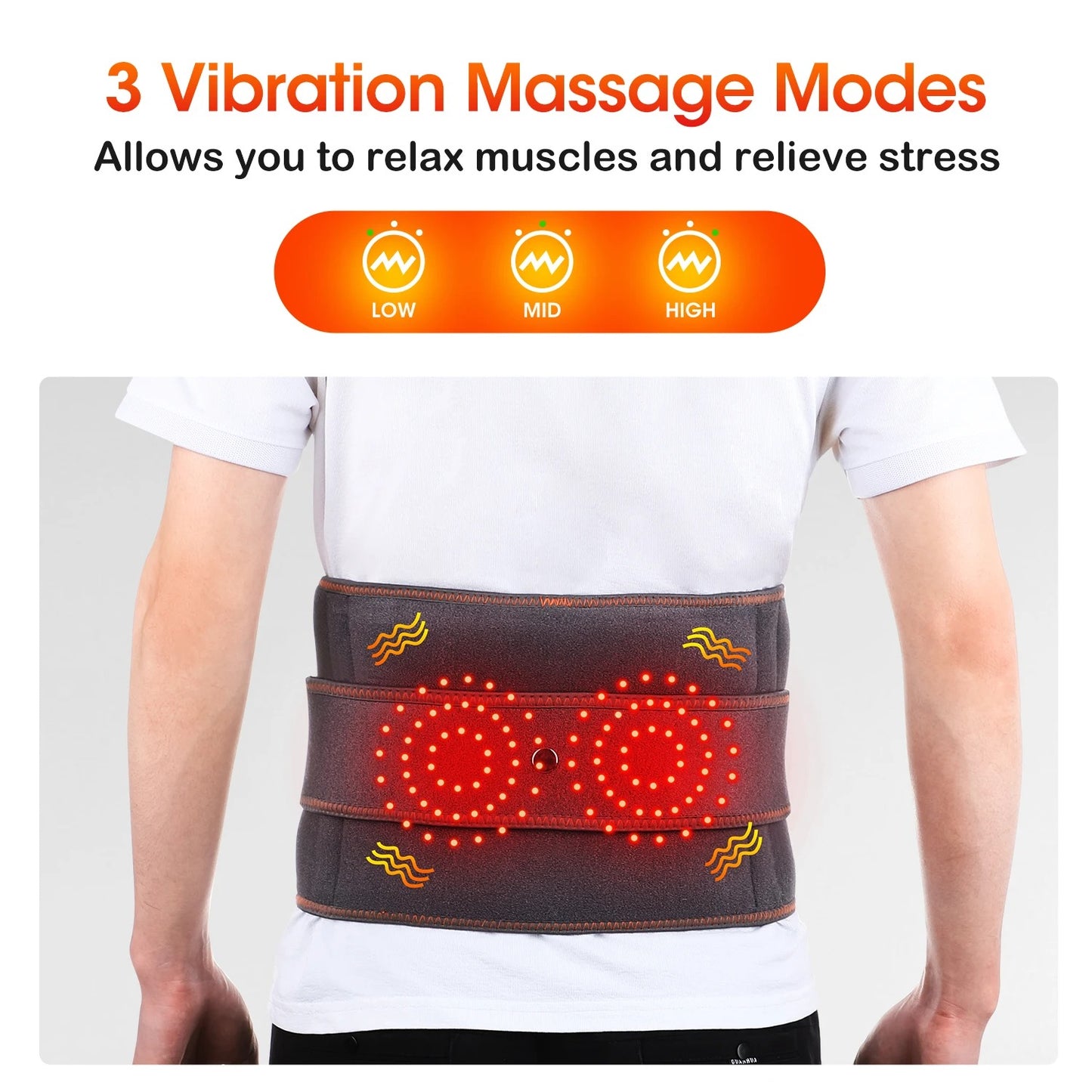HEATCORE™ - Cordless Heated Vibration Belt for Lower Back Pain Relief & Lumbar Support